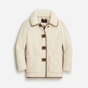 J.Crew NWT Teddy Sherpa Jacket Size L in Dust Ivory